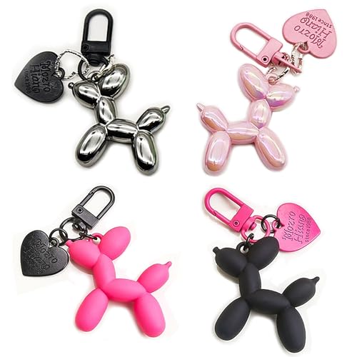 Hayaww Ballon Hund Design Schlüsselanhänger Hund Key Chain Haustierschlüsselanhänger Autoschlüsselanhänger Schlüsselanhänger für Autoschlüssel Handtasche Geldbörse (4 Stück) von Hayaww