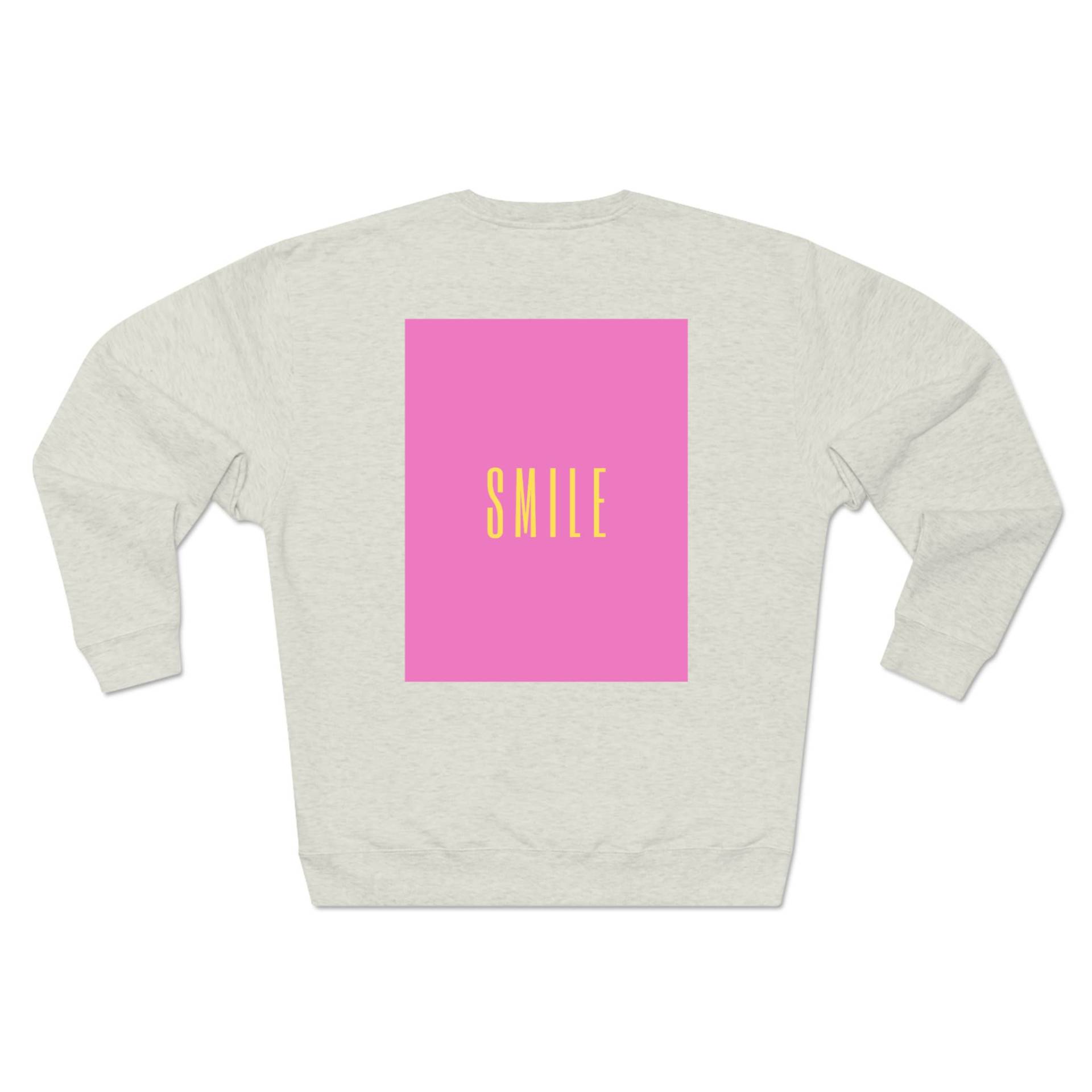 Grauer Hoodie Mit Pinkem Rückendruck "Smile" von HaydenOutfits