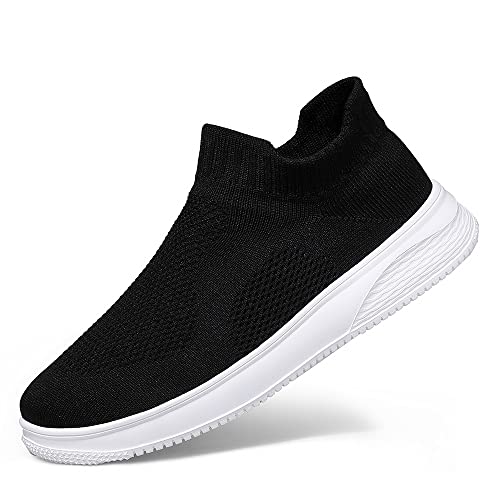 Herren Turnschuhe Walkingschuhe Laufen Slip On Leicht Atmungsaktiv Bequem Sneaker, Schwarz, 41 EU von HayleAlvas