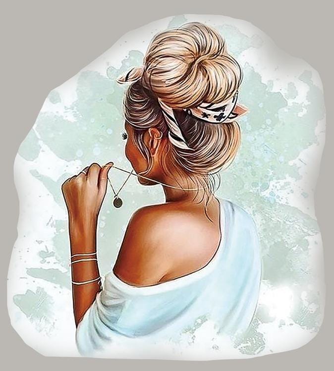 Girl - Dtf Bügeltransfer Bügelbild Applikation Frau Für Alle Stoffe Bügeleisen Oder Transferpresse Geeignet von HaynWerbung