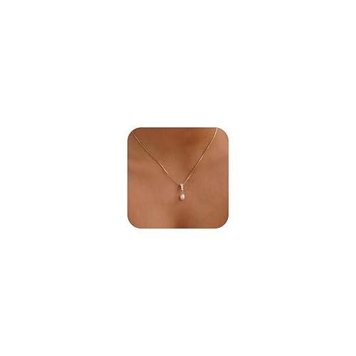 Trendige Perlenketten für Damen, 14 Karat vergoldet, Perlenanhänger, zierliche Hochzeitskette, kleine, niedliche Gold-Choker-Halskette für Frauen, läuft nicht an, Gold, Abschlussball, Schmuck Trendige Perlenketten für Damen, 14 Karat vergoldet, Perlenanhänger, zierliche Hochzeitskette, kleine, niedliche Gold-Choker-Halskette für Frauen, läuft nicht an, Gold, Abschlussball, Schmuck von Hayopi
