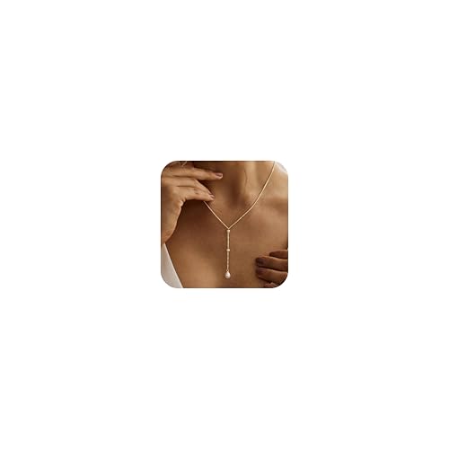 Trendige Perlenketten für Damen, 14 Karat vergoldet, Perlenanhänger, zierliche Hochzeitskette, kleine, niedliche Gold-Choker-Halskette für Frauen, läuft nicht an, Gold, Abschlussball, Schmuck Trendige Perlenketten für Damen, 14 Karat vergoldet, Perlenanhänger, zierliche Hochzeitskette, kleine, niedliche Gold-Choker-Halskette für Frauen, läuft nicht an, Gold, Abschlussball, Schmuck von Hayopi