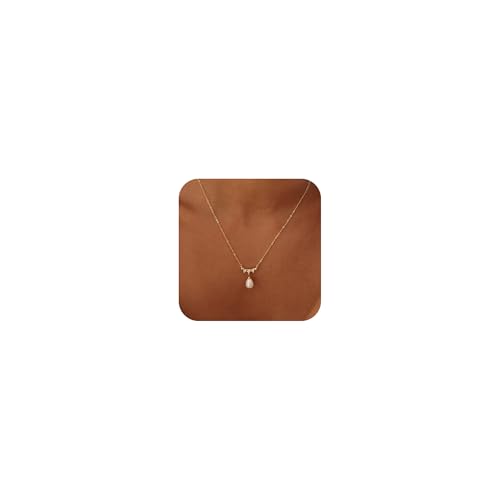 Trendige Perlenketten für Damen, 14 Karat vergoldet, Perlenanhänger, zierliche Hochzeitskette, kleine, niedliche Gold-Choker-Halskette für Frauen, läuft nicht an, Gold, Abschlussball, Schmuck Trendige Perlenketten für Damen, 14 Karat vergoldet, Perlenanhänger, zierliche Hochzeitskette, kleine, niedliche Gold-Choker-Halskette für Frauen, läuft nicht an, Gold, Abschlussball, Schmuck von Hayopi