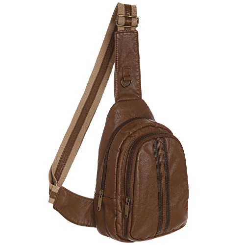 Haytijoe Crossbody Bauchtaschen für Damen, veganes Leder, Schultertasche für Reisen, Eselbraun, M Haytijoe Crossbody Bauchtaschen für Damen, veganes Leder, Schultertasche für Reisen, Eselbraun, M von Haytijoe