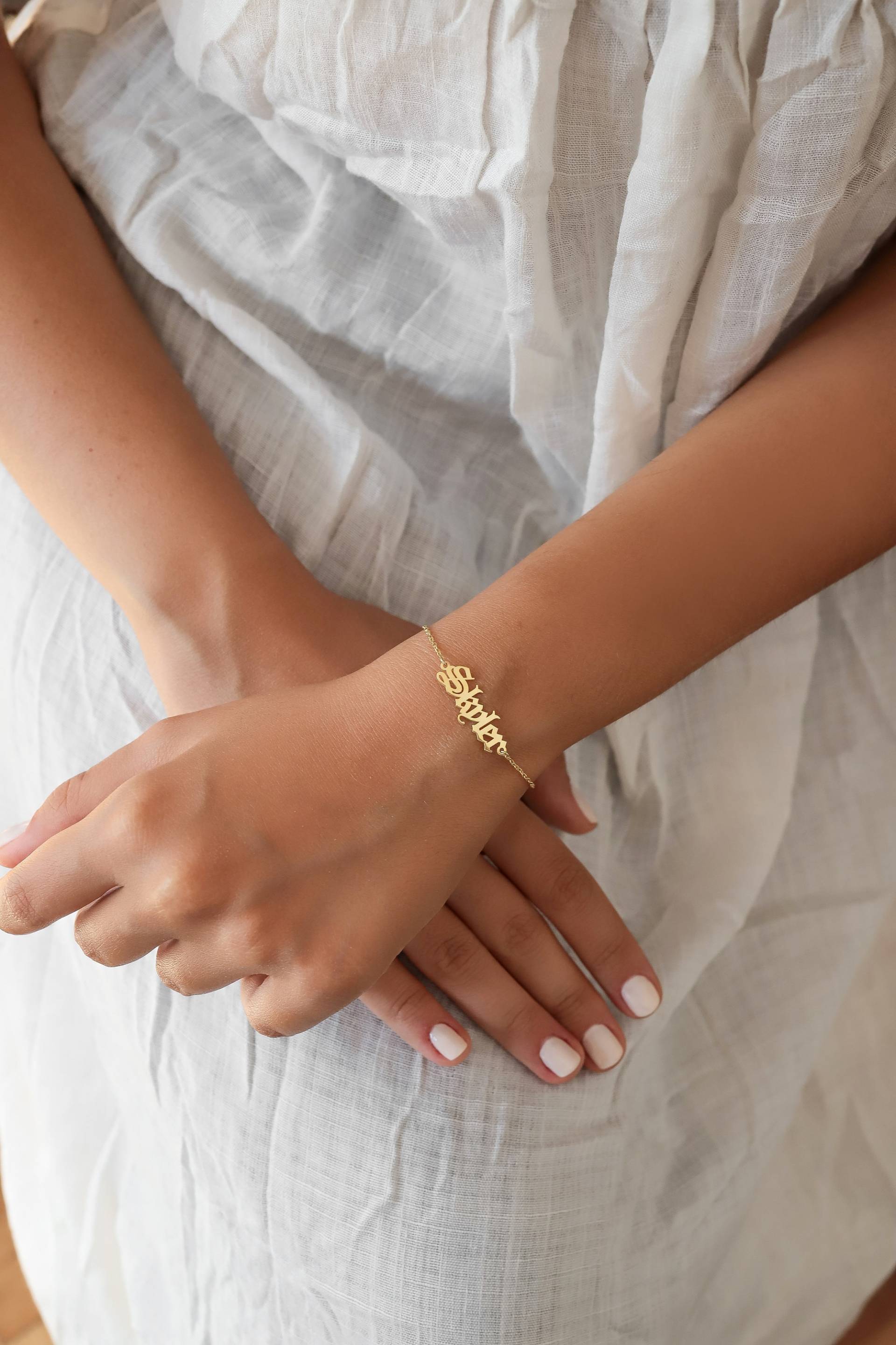 Personalisierte Name Armband Minimalist Silber Schmuck Geschenk Für Mama Frau Freundin Gold Rose Accessoires Vergoldeter von HazelJewelryHouse