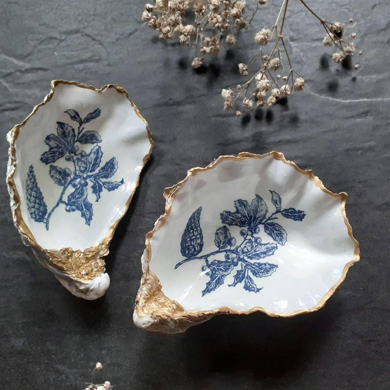 Auster-Schale Und Anhänger, Dekorationschale Zweig & Tannenzapfen Auster-Schale Und Anhänger, Dekorationschale Zweig & Tannenzapfen von HazyLou