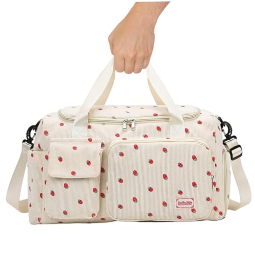 Fitnessbeutel für Frauen, große Kapazität süße Reisetasche mit Schuh und Nasser Fach, Erdbeer -Tasche mit Gepäckstangenband, Griff und Riemen für Reisen, Sport, Tanz, Yoga & Swimming Fitnessbeutel für Frauen, große Kapazität süße Reisetasche mit Schuh und Nasser Fach, Erdbeer -Tasche mit Gepäckstangenband, Griff und Riemen für Reisen, Sport, Tanz, Yoga & Swimming von Hbbgdiy