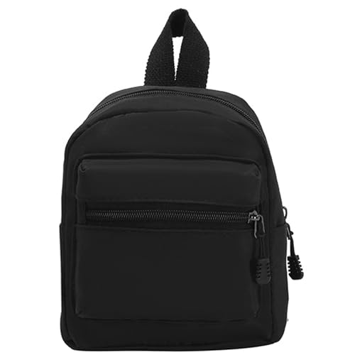 Mini -Rucksack schwarzer einfacher Stil Nylon kleiner schwarzer Rucksack 6.3x7.9x3.9 in leicht tragbarem tragbarem Reißverschluss wasserdicht verstellbarer Freizeitstraße Rucksacktasche für Frauen Mä von Hbbgdiy