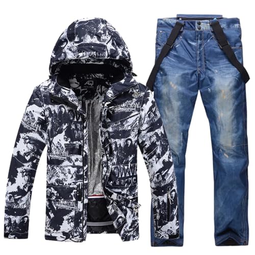 Hcclijo Männer Und Frauen Schnee Tragen Anzug Sets Snowboarden Anzug Ski Kleidung Snowboarden Ski Jacke Und Hosen Sets Picture Jacket Pant16 3XL von Hcclijo