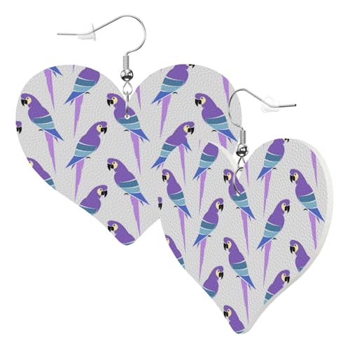 Niedliche doppelseitige Herz-Ohrringe Papagei Niedliches Haustier Trendy Spaß Kunstleder Baumeln Ohrringe Schmuck Geschenk für Frauen Mädchen Niedliche doppelseitige Herz-Ohrringe Papagei Niedliches Haustier Trendy Spaß Kunstleder Baumeln Ohrringe Schmuck Geschenk für Frauen Mädchen von Hceaatb