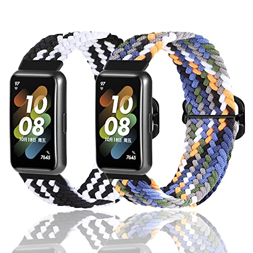 HchenH Bracelet Compatible with Huawei Band 7, Nylon Adjustable Replacement Strap Wristbands Sport Watch Strap Women Men for Huawei Band 7-2C von HchenH