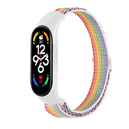 HchenH Bracelet Compatible with Xiaomi Smart Band 7/6/5/4, Men and Women, Nylon Solo Loop, Adjustable Replacement Strap, Armband Compatible with Xiaomi Mi Band 7/6/5/4-Bunt von HchenH