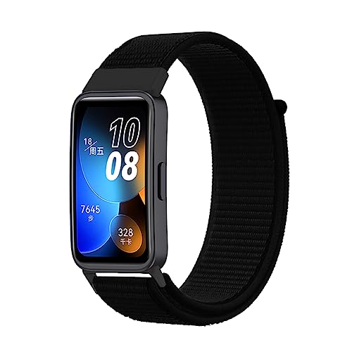 HchenH Elastic Bracelet Compatible with Huawei Band 8 Strap, Adjustable Velcro Replacement Strap, Nylon Loop Sport Watch Strap for Men and Women - Schwarz von HchenH