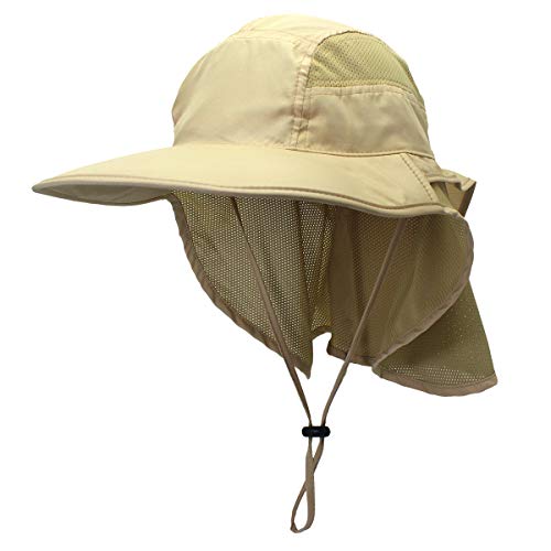 Hcimooy Herren Damen Outdoor Sonnenhut mit Nackenschutz, UV-Schutz - Ideal für alle Abenteuer (Khaki) von Hcimooy