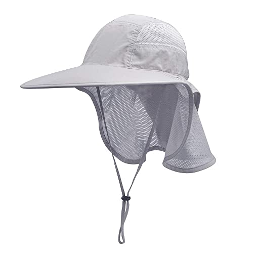 Hcimooy Herren Damen Outdoor Sonnenhut mit Nackenschutz, UV-Schutz - Ideal für alle Abenteuer (grau) von Hcimooy