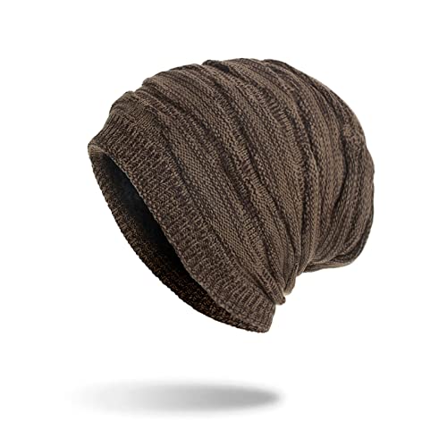 Hcimooy Slouchy Beanie für Herren Winter, gestrickte Slouchy Thick Skull Cap Übergroße Lange Slouch Beanie Cap von Hcimooy