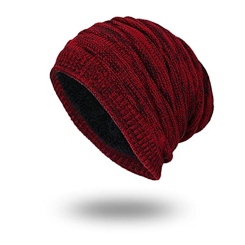 Hcimooy Slouchy Beanie für Herren Winter, gestrickte Slouchy Thick Skull Cap Übergroße Lange Slouch Beanie Cap von Hcimooy