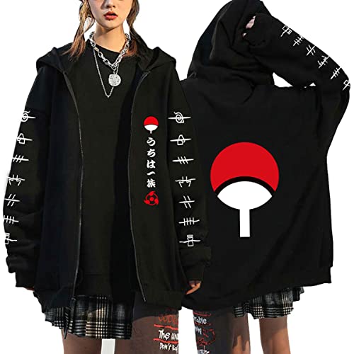 Unisex Uchiha Itachi Sasuke Akatsuki Cosplay Anime Pullover Sweatshirt Hoodie (Schwarz19,S,S) von Hctop