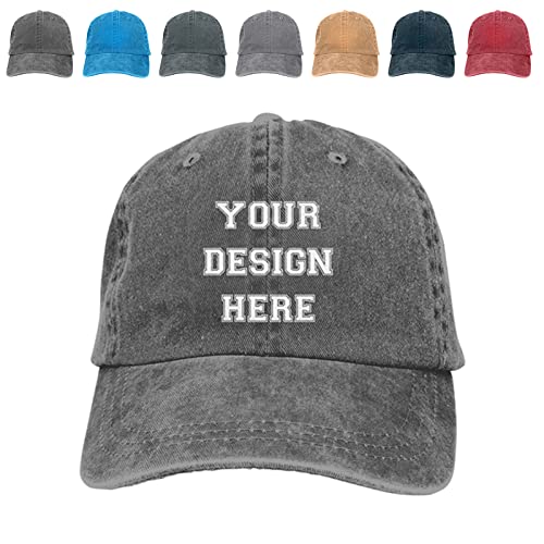 Custom Baseball Cap Personalisierte Cowboyhut Denim Papa Hut Verstellbarer Trucker Hut Hip Hop für Work Team Unisex,Fügen Sie Ihren Text hinzu von Hdadwy