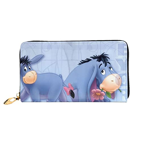 Eeyore Cartera de cuero genuino Bloqueo RFID Titular de la tarjeta de crédito Organizador Monedero de viaje Bolso del teléfono celular Cartera plegable para mujer Embrague para mujeres y hombres von Hdadwy