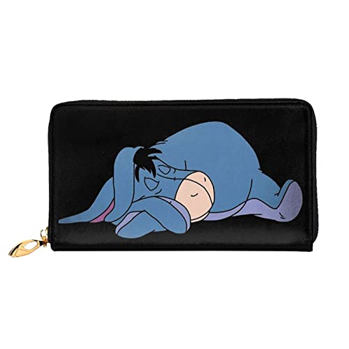 Eeyore Cartera de cuero genuino Bloqueo RFID Titular de la tarjeta de crédito Organizador Monedero de viaje Bolso del teléfono celular Cartera plegable para mujer Embrague para mujeres y hombres von Hdadwy