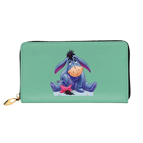 Eeyore Cartera de cuero genuino Bloqueo RFID Titular de la tarjeta de crédito Organizador Monedero de viaje Bolso del teléfono celular Cartera plegable para mujer Embrague para mujeres y hombres von Hdadwy