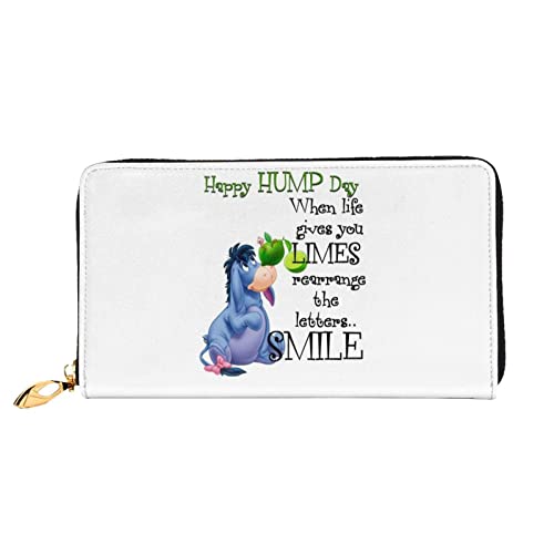 Eeyore Cartera de cuero genuino Bloqueo RFID Titular de la tarjeta de crédito Organizador Monedero de viaje Bolso del teléfono celular Cartera plegable para mujer Embrague para mujeres y hombres von Hdadwy