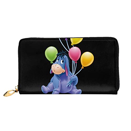 Eeyore Cartera de cuero genuino Bloqueo RFID Titular de la tarjeta de crédito Organizador Monedero de viaje Bolso del teléfono celular Cartera plegable para mujer Embrague para mujeres y hombres von Hdadwy