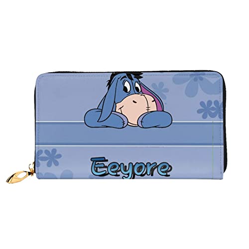 Eeyore Cartera de cuero genuino Bloqueo RFID Titular de la tarjeta de crédito Organizador Monedero de viaje Bolso del teléfono celular Cartera plegable para mujer Embrague para mujeres y hombres von Hdadwy