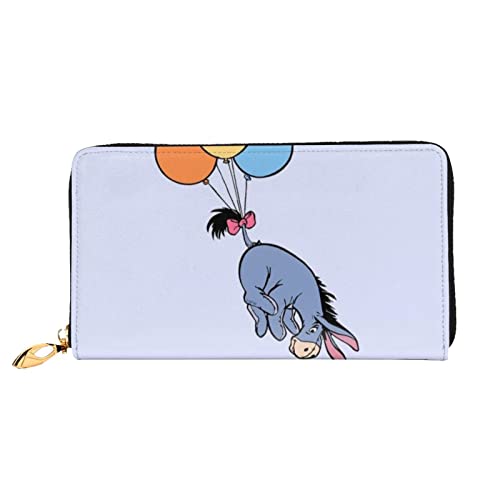 Eeyore Cartera de cuero genuino Bloqueo RFID Titular de la tarjeta de crédito Organizador Monedero de viaje Bolso del teléfono celular Cartera plegable para mujer Embrague para mujeres y hombres von Hdadwy