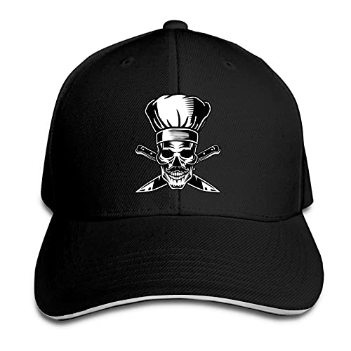 Skull Chef Cooking Skull Verstellbare Baseballmütze Dad Hat Vintage Unisex Sandwich Cap Denim Hat Hip Hop Trucker Hat Sun Hats von Hdadwy