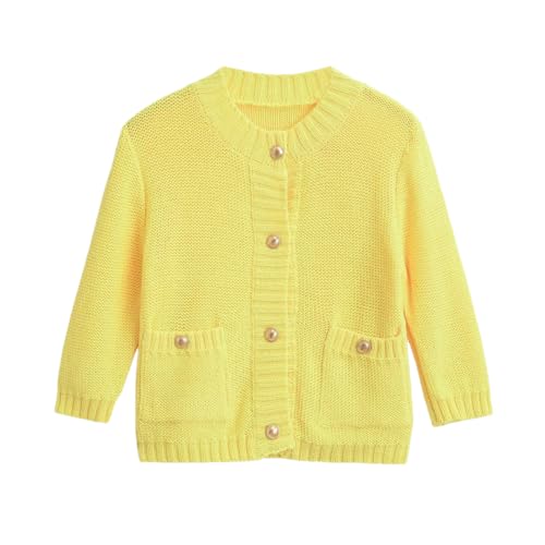 Hdhdeueh Damen Langarm Strickjacke Casual Slim Rundhals Knopf mit Taschen Pullover Cardigan, Y, M von Hdhdeueh