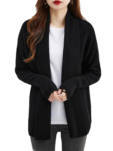 Hdhdeueh Damen Strickjacken Merinowolle Warm Weich Langarm Strickcardigan Sweater Mäntel, Schwarz , L Hdhdeueh Damen Strickjacken Merinowolle Warm Weich Langarm Strickcardigan Sweater Mäntel, Schwarz , L von Hdhdeueh