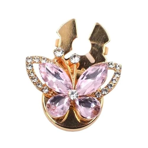 1 Stück Glänzendes Strassknopf-Set, Manschettenknöpfe mit Schmetterlingskristall für Damenhemden, Elegantes Hochzeitsparty-Zubehör,Rosa,4 Stück von Hdhfjks