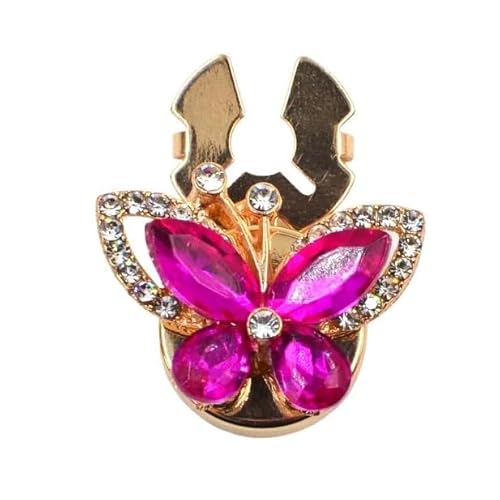 1 Stück Glänzendes Strassknopf-Set, Manschettenknöpfe mit Schmetterlingskristall für Damenhemden, Elegantes Hochzeitsparty-Zubehör,Rosenrot,4 Stück von Hdhfjks