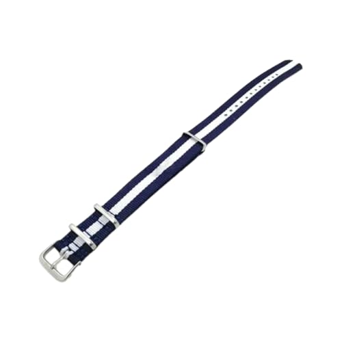 Hdhfjks 12/14/16/18/20/22/24 mm gewebtes Nylonband, Stoffband, Outdoor-Sport, lässig und vielseitig,Blau Weiß,22 mm Hdhfjks 12/14/16/18/20/22/24 mm gewebtes Nylonband, Stoffband, Outdoor-Sport, lässig und vielseitig,Blau Weiß,22 mm von Hdhfjks