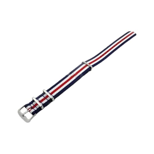 Hdhfjks 12/14/16/18/20/22/24 mm gewebtes Nylonband, Stoffband, Outdoor-Sport, lässig und vielseitig,Blau Weiß Rot,16 mm Hdhfjks 12/14/16/18/20/22/24 mm gewebtes Nylonband, Stoffband, Outdoor-Sport, lässig und vielseitig,Blau Weiß Rot,16 mm von Hdhfjks