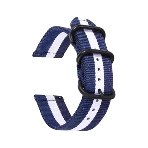 Hdhfjks 18/20/22/24 mm Nylon-Ersatzarmband, Schnellverschluss, passend für Smartwatches, verstellbar,blau weiß blau,24 mm Hdhfjks 18/20/22/24 mm Nylon-Ersatzarmband, Schnellverschluss, passend für Smartwatches, verstellbar,blau weiß blau,24 mm von Hdhfjks