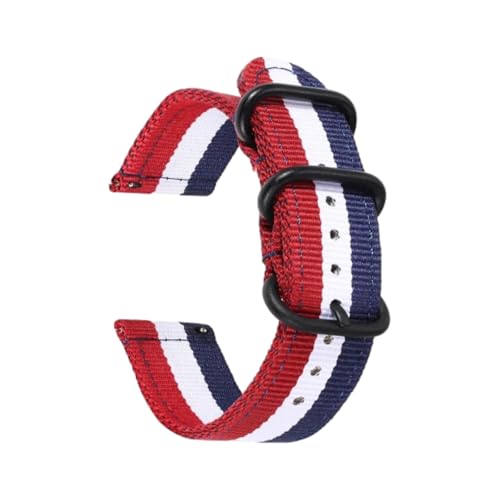 Hdhfjks 18/20/22/24 mm Nylon-Ersatzarmband, Schnellverschluss, passend für Smartwatches, verstellbar,blau weiß rot,18 mm Hdhfjks 18/20/22/24 mm Nylon-Ersatzarmband, Schnellverschluss, passend für Smartwatches, verstellbar,blau weiß rot,18 mm von Hdhfjks
