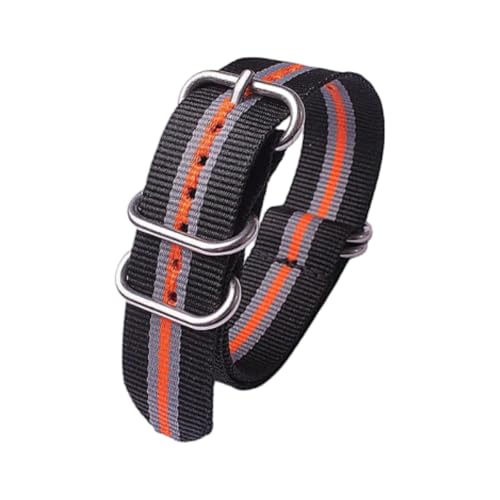 Hdhfjks 18/20/22/24 mm elastisches Nylon-Ersatzarmband, Outdoor-Sport, lässig und vielseitig,2Schwarz2Grau1Orange,22 mm Hdhfjks 18/20/22/24 mm elastisches Nylon-Ersatzarmband, Outdoor-Sport, lässig und vielseitig,2Schwarz2Grau1Orange,22 mm von Hdhfjks