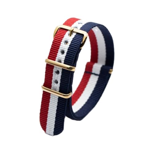 Hdhfjks 18/20/22/24 mm integriertes Nylon-Ersatzarmband, einfach und vielseitig, geeignet für Smartwatches,Blau Weiß Rot,20 mm Hdhfjks 18/20/22/24 mm integriertes Nylon-Ersatzarmband, einfach und vielseitig, geeignet für Smartwatches,Blau Weiß Rot,20 mm von Hdhfjks