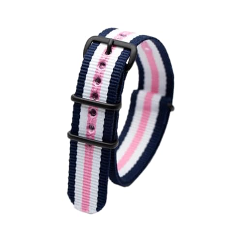 Hdhfjks 18/20/22/24 mm modisches Uhrenarmband aus Nylon, gestreiftes Gewebe, langlebiges und atmungsaktives Uhrenarmband,2Blau 2Weiß 1Rosa,20 mm Hdhfjks 18/20/22/24 mm modisches Uhrenarmband aus Nylon, gestreiftes Gewebe, langlebiges und atmungsaktives Uhrenarmband,2Blau 2Weiß 1Rosa,20 mm von Hdhfjks