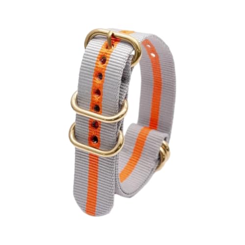 Hdhfjks 18/20/22 mm Nylon-Ersatzarmband, Ringschnalle, Uhrenzubehör,2Grau 1Orange,18 mm Hdhfjks 18/20/22 mm Nylon-Ersatzarmband, Ringschnalle, Uhrenzubehör,2Grau 1Orange,18 mm von Hdhfjks
