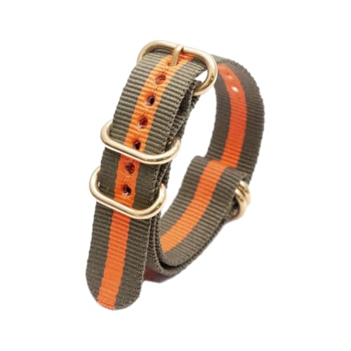 Hdhfjks 18/20/22 mm Nylon-Ersatzarmband, Ringschnalle, Uhrenzubehör,2Grün 2Orange,24 mm Hdhfjks 18/20/22 mm Nylon-Ersatzarmband, Ringschnalle, Uhrenzubehör,2Grün 2Orange,24 mm von Hdhfjks