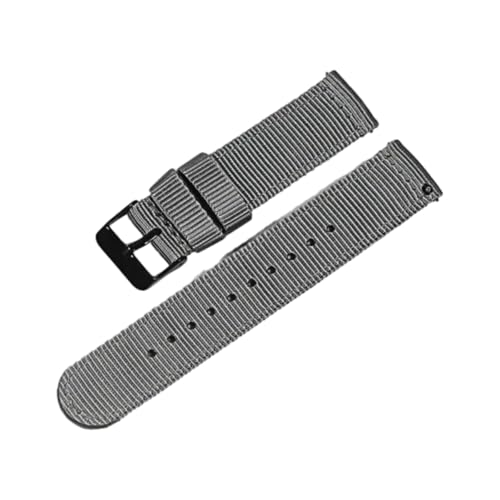 Hdhfjks 18/20/22 mm Uhrenarmband aus Nylon-Canvas, universelles Sportuhrenarmband, Schnellverschluss, geeignet für Smartwatches,Grau-BK,22 mm Hdhfjks 18/20/22 mm Uhrenarmband aus Nylon-Canvas, universelles Sportuhrenarmband, Schnellverschluss, geeignet für Smartwatches,Grau-BK,22 mm von Hdhfjks