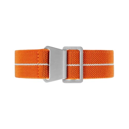 Hdhfjks 18/20/22 mm elastisches Nylon-Ersatzarmband, Uhrenzubehör, einfach und lässig, langlebig,Orangeweiß,20 mm Hdhfjks 18/20/22 mm elastisches Nylon-Ersatzarmband, Uhrenzubehör, einfach und lässig, langlebig,Orangeweiß,20 mm von Hdhfjks