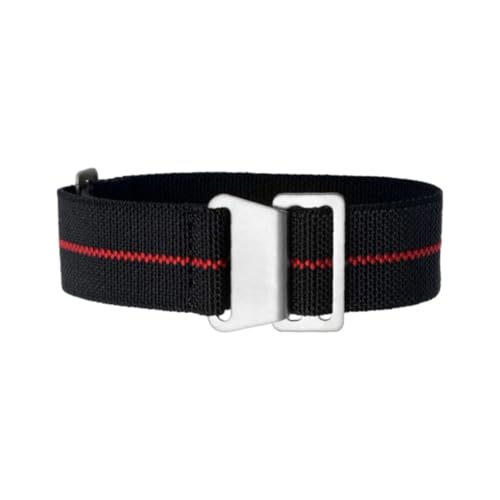 Hdhfjks 18/20/22 mm elastisches Nylon-Ersatzarmband, Uhrenzubehör, einfach und lässig, langlebig,schwarz rot,18 mm Hdhfjks 18/20/22 mm elastisches Nylon-Ersatzarmband, Uhrenzubehör, einfach und lässig, langlebig,schwarz rot,18 mm von Hdhfjks