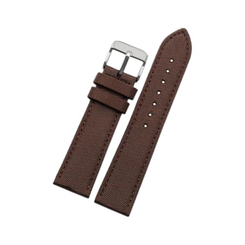 Hdhfjks 19/20/22/23/24 mm Ersatzarmband aus Nylon-Leder, wasserdicht, Canvas-Material, lässig und vielseitig,A-braun-silber,23 mm Hdhfjks 19/20/22/23/24 mm Ersatzarmband aus Nylon-Leder, wasserdicht, Canvas-Material, lässig und vielseitig,A-braun-silber,23 mm von Hdhfjks