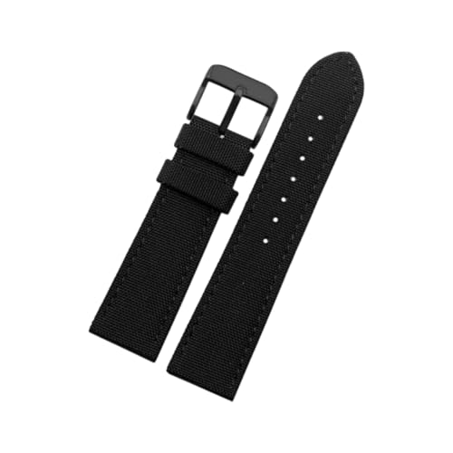 Hdhfjks 19/20/22/23/24 mm Ersatzarmband aus Nylon-Leder, wasserdicht, Canvas-Material, lässig und vielseitig,A-schwarz-schwarz,22 mm Hdhfjks 19/20/22/23/24 mm Ersatzarmband aus Nylon-Leder, wasserdicht, Canvas-Material, lässig und vielseitig,A-schwarz-schwarz,22 mm von Hdhfjks