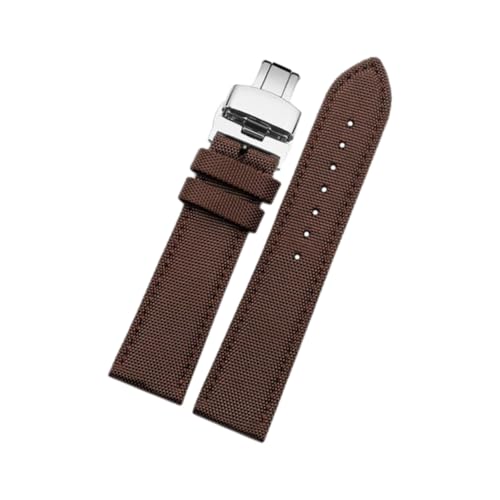 Hdhfjks 19/20/22/23/24 mm Ersatzarmband aus Nylon-Leder, wasserdicht, Canvas-Material, lässig und vielseitig,B-Braun-Silber,18 mm Hdhfjks 19/20/22/23/24 mm Ersatzarmband aus Nylon-Leder, wasserdicht, Canvas-Material, lässig und vielseitig,B-Braun-Silber,18 mm von Hdhfjks